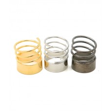  GOLD SILVER HEMATITE SPRING RING